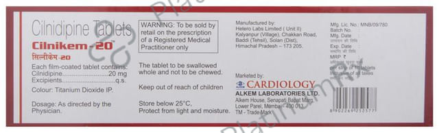 Cilnikem 20mg Tablet 10s