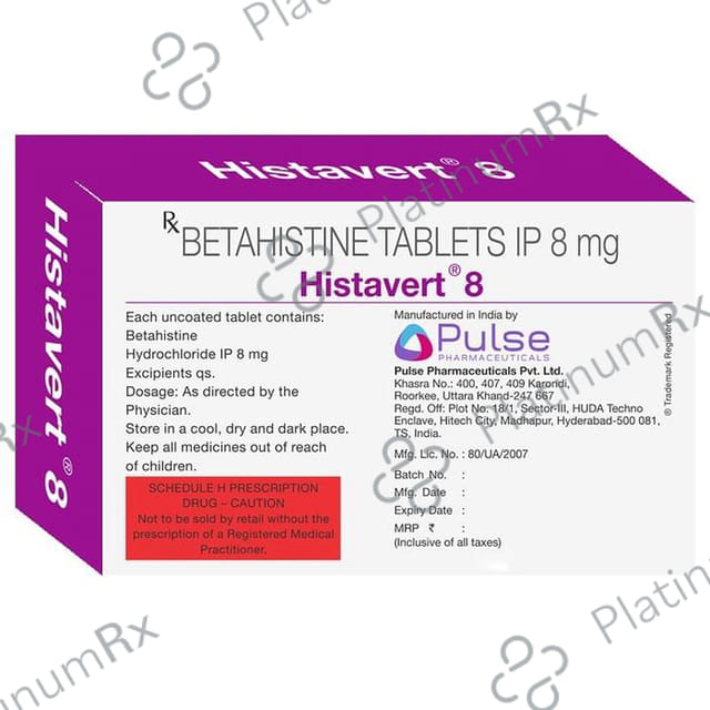Histavert 8mg Tablet 15s