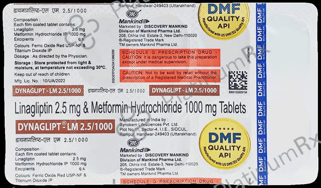 Dynaglipt LM 1000/2.5mg Tablet