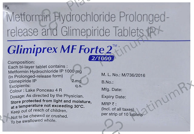 Glimiprex MF Forte 2/1000mg Tablet PR 10s