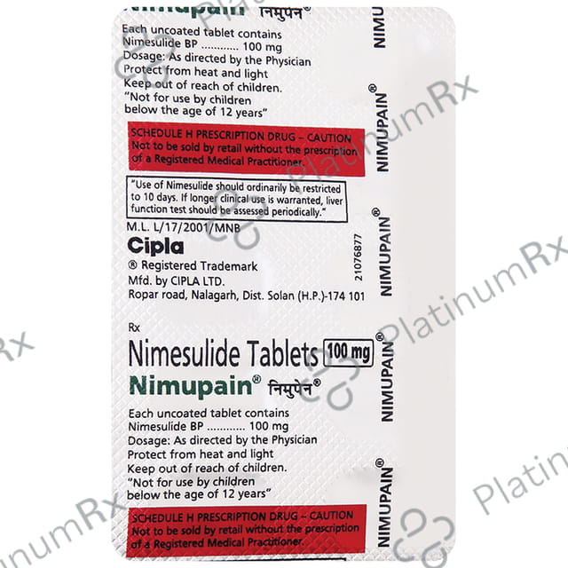 Nimupain 100mg Tablet 10s