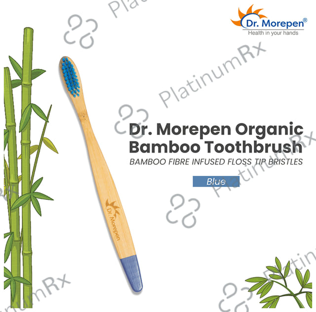 Dr. Morepen Organic Bamboo Toothbrush Adult Soft Blue