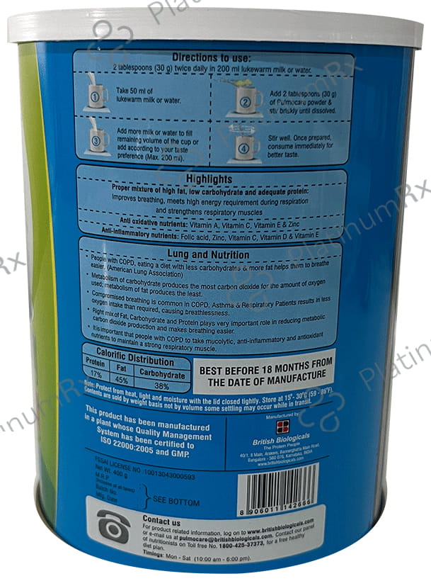 Pulmocare Strawberry Powder 400gm