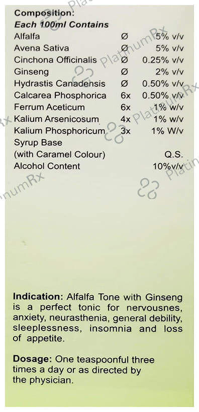 LDD Bioscience Alfalfa-Tone with Ginseng Syrup