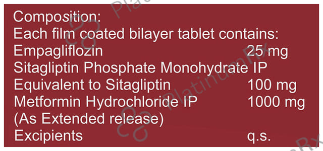 Empagreat Trio 25/1000/100mg Tablet 10s