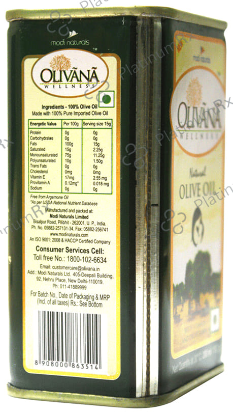 Olivana Wellness Natural Olive Oil 500 ml