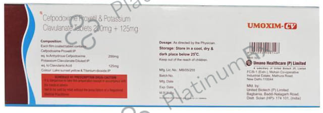 Umoxim CV 200 mg/125 mg Tablet