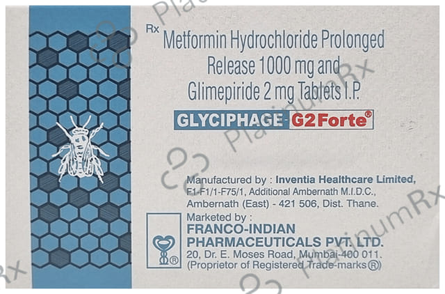 Glyciphage G 2/1000mg Tablet PR 10s