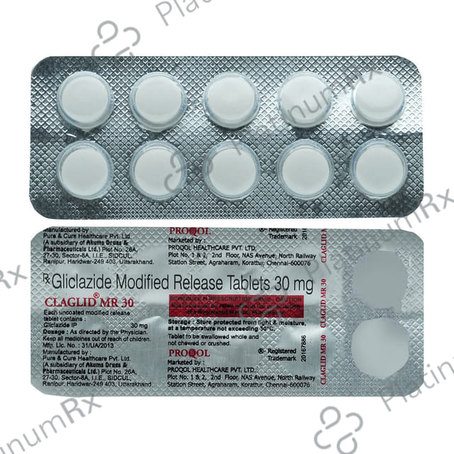 Claglid 30mg Tablet MR 10s