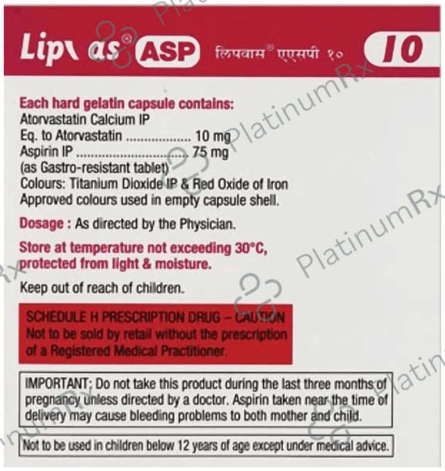 Lipvas ASP 10mg Capsule 10s