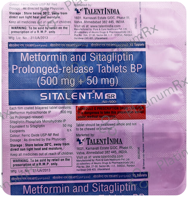 Sitalent M 50mg/500mg Tablet SR