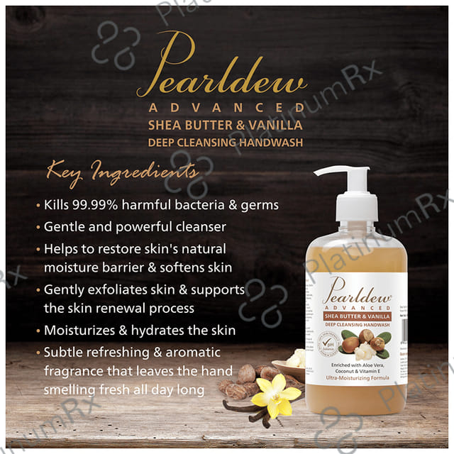 Pearldew Advanced Shea Butter & Vanilla Deep Cleansing Handwash (500ml Each) 1 Bottle