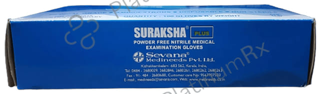 Suraksha Plus Powder Free Nitrile Medical Examination Glove Medium 100s