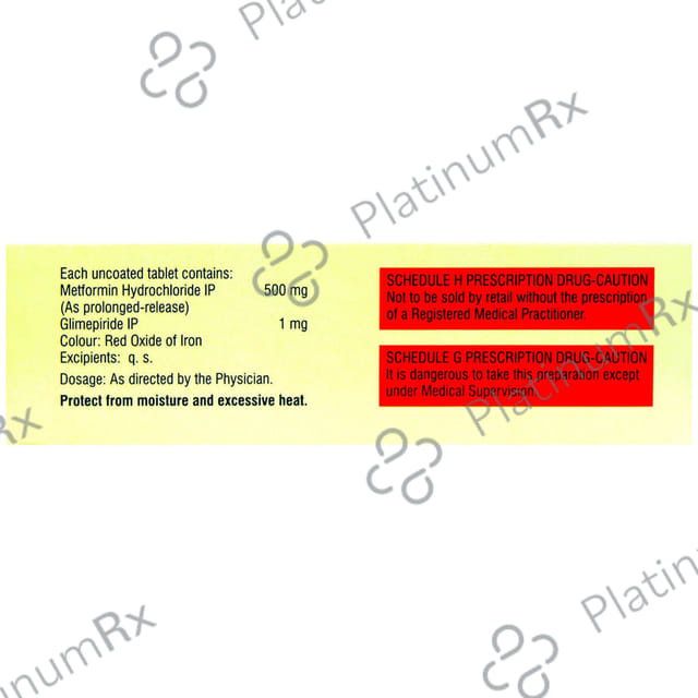 Glycomet GP 1/500mg Tablet 15s