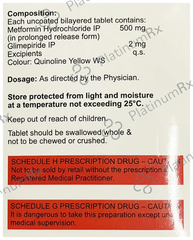 Glymset M2/500mg Tablet PR 10s