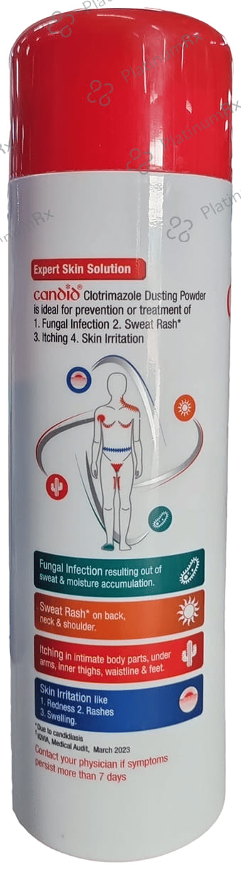 Candid Dusting Powder For Fungal Infection, Sweat Rash, Skin Irritation & Itching 250 gm