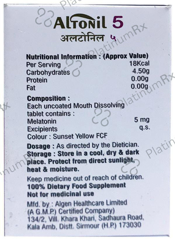 Altonil 5mg Tablet MD 15s
