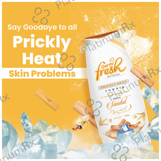 Dermifresh Prickly Heat Fresh Sandal Flavour Powder 150gm