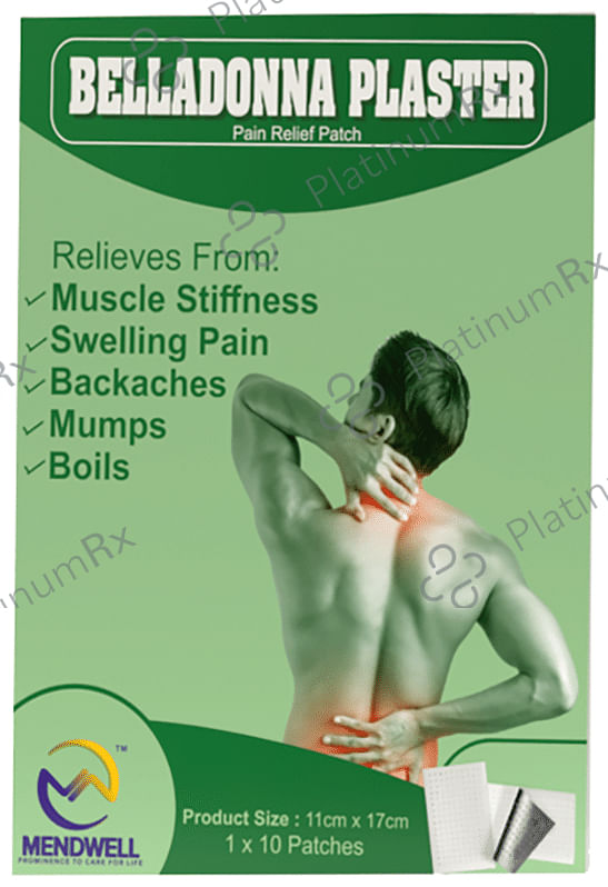 Mendwell Belladonna Plaster Pain Relief Patch 11cm x 17cm