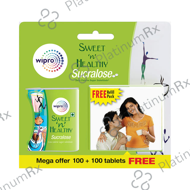 Wipro Sweet 'n' Healthy Sucralose 100 Tablets with Free 100 Tablets Refill Pack