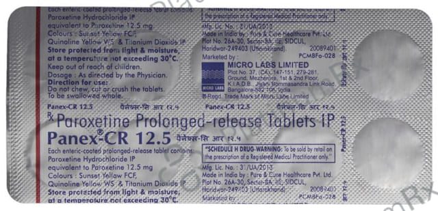 Panex CR 12.5mg Tablet 10s