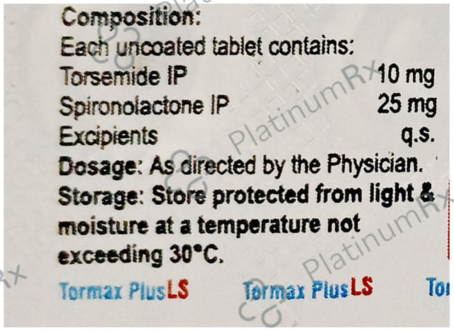 Tormax Plus LS 25/10mg Tablet 10s