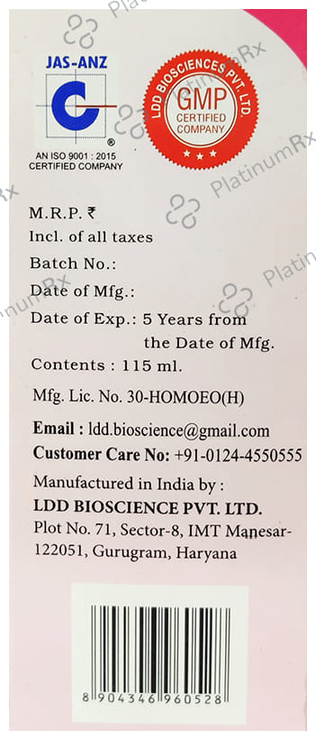 LDD Bioscience Mensoral Syrup 115 ml