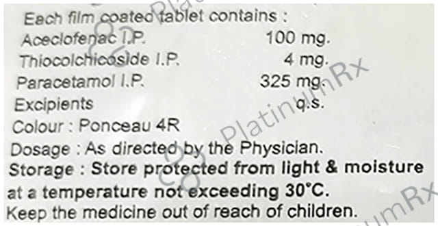 Zacy MR 100/325/4mg Tablet 10s