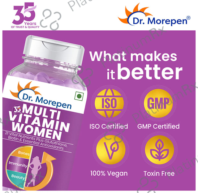Dr. Morepen Multi Vitamin for Women - With Glutathione, Biotin & Antioxidants for Bones, Immunity & Skin - Tablet