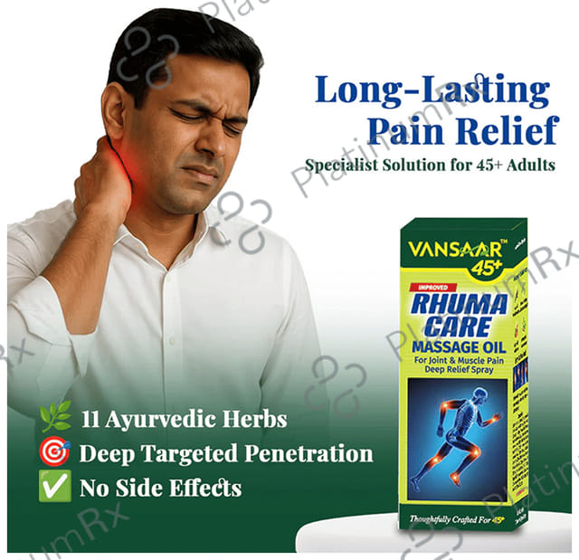 Vansaar Rhuma Care Massage Oil for Long Lasting Pain Relief-100% Ayurvedic-