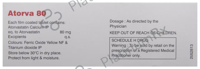 Atorva 80mg Tablet 10s