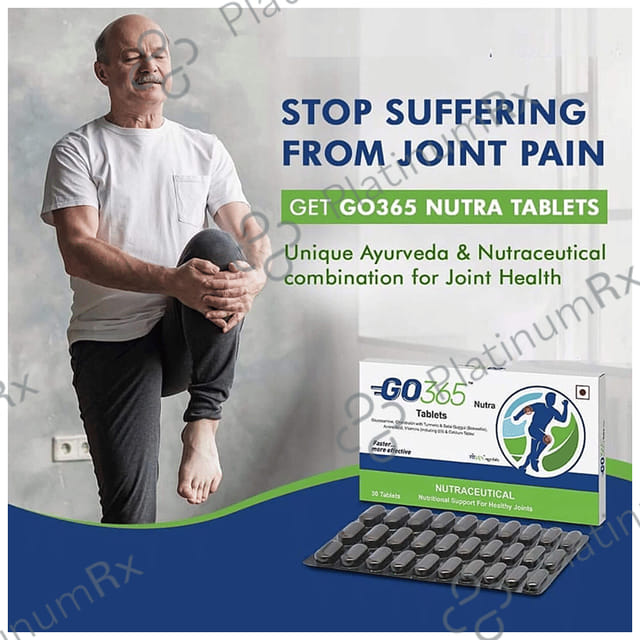 Go 365 Nutra with Glucosamine, Turmeric, Calcium & Vitamin D3 - For Joint Health - Tablet