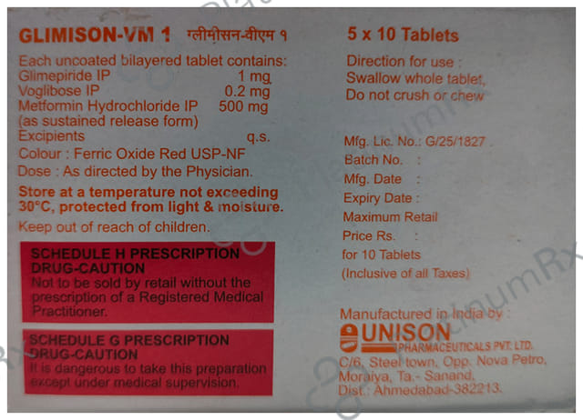 Glimison VM 1/500/0.2mg Tablet SR 10s