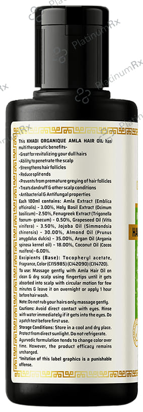 Khadi Organique Khadi Hair Oil Amla Paraben & Mineral Oil Free