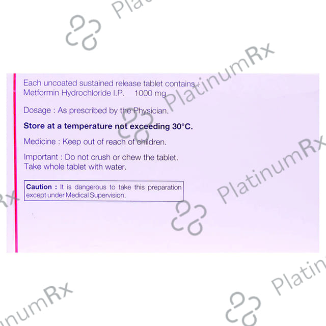 New Gluformin XL1000mg Tablet PR 15s