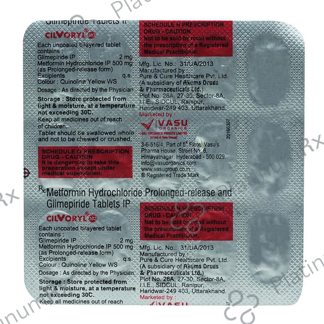 Cilvoryl M 2/500mg Tablet 15s