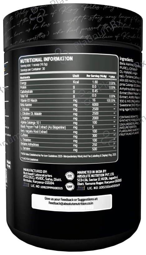 Knockout Vampire Pre-Workout Powder Fruit Punch with Free Shaker