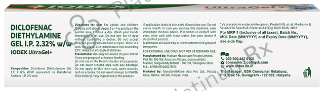 Iodex 2.32% New Ultra Gel + 15gm