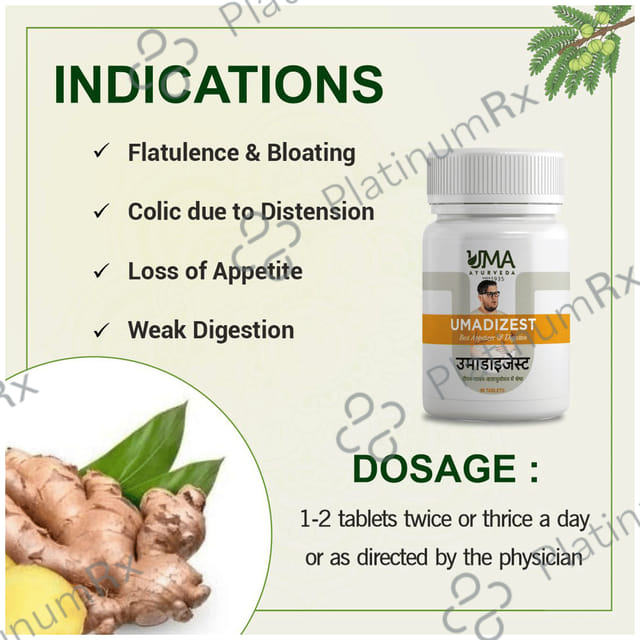 Uma Ayurveda Umadizest Best Appetizer & Digestive Tablet 60 tablets