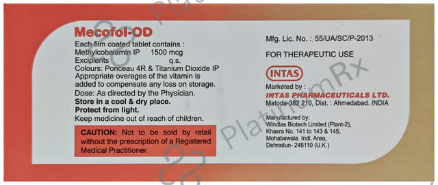 Mecofol OD 1500mcg Tablet 10s