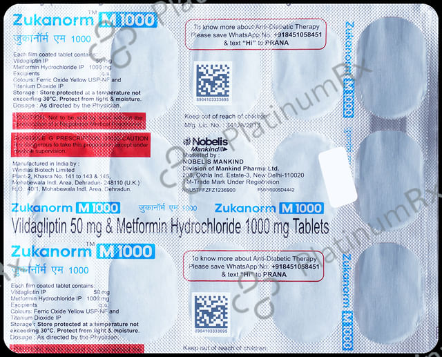 Zukanorm M 1000/50mg Tablet 15s