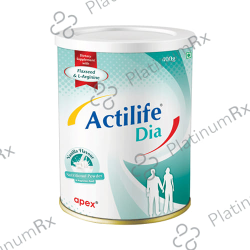 Actilife Dia with Flaxseed & L-Arginine - Sugar Free - Flavour Vanilla Powder 400 Powder