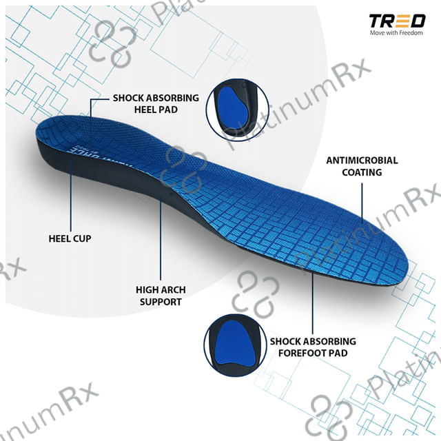 Tred Reinforce Ortho Insoles for Flat Feet with Arch Firm Support Small