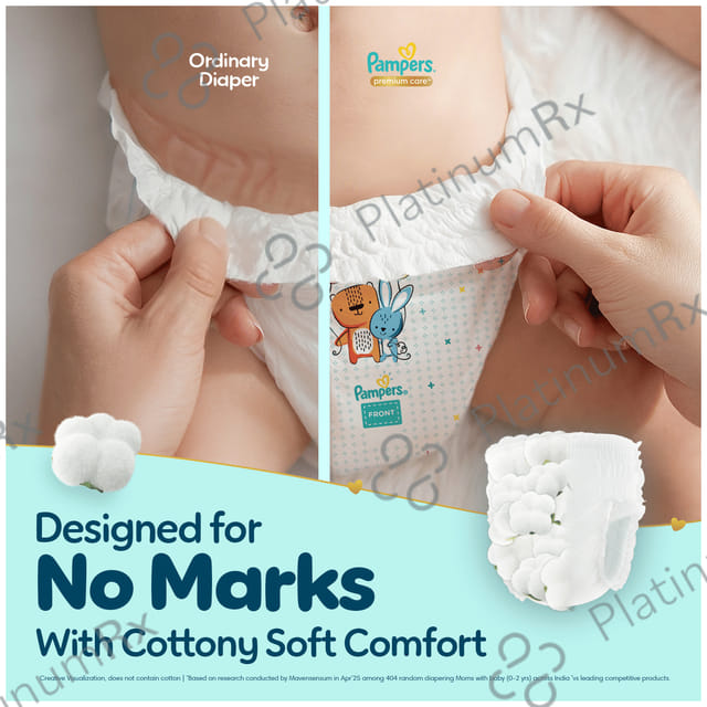Pampers Premium Care Pants with Aloe Vera & Cotton Like Softness Medium diapers 54s
