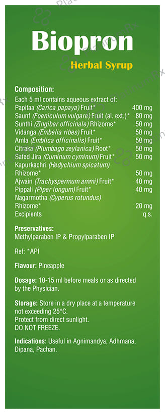Leeford Biopron Appetite Stimulant Herbal Syrup Pineapple
