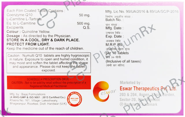 Numulti Q10 50/500mg Tablet 10s