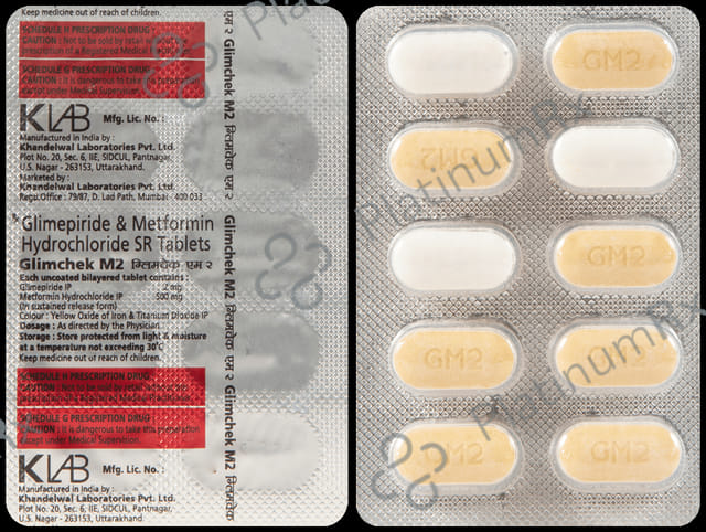 Glimchek M 2mg/500mg Tablet