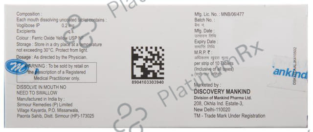 Voglistar MD 0.2mg Tablet 10s