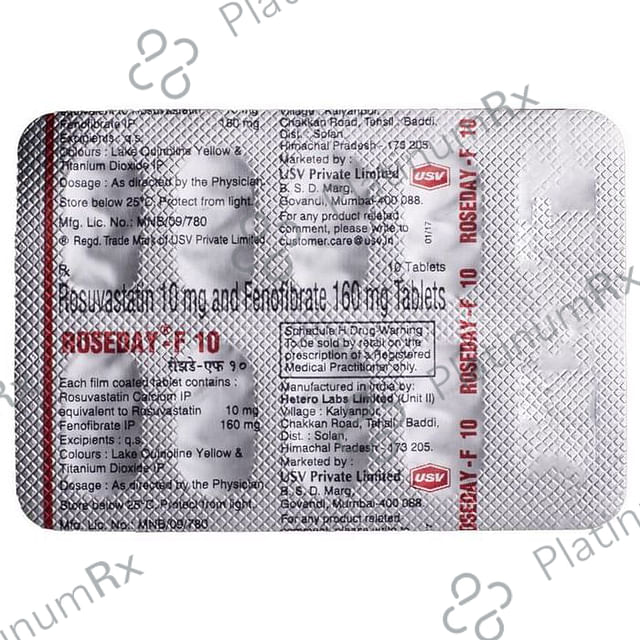 Roseday F 10 160/10mg Tablet 10s