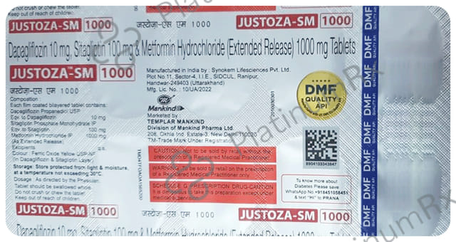 Justoza SM 10/100/1000mg Tablet 10s